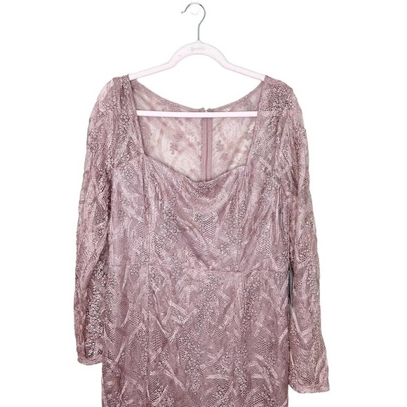 NWT Js Collection Formal Pink Wisteria Sz 14 Giovanna Column Gown - Picture 14 of 14
